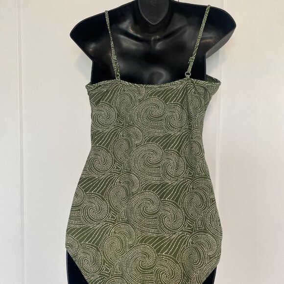 NWT Bitten by SJP Green One-piece Swimsuit Geometric Bikini Size Large - Picture 4 of 5